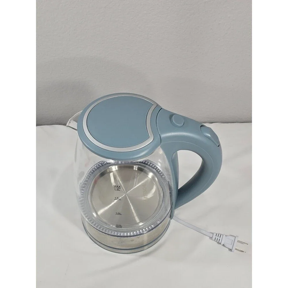 CWC Electric Glass Kettle 1.8L with Overheat Protection Light Blue - Model CGLSK